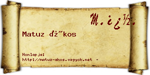 Matuz Ákos névjegykártya
