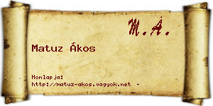 Matuz Ákos névjegykártya