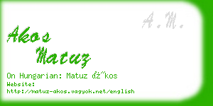 akos matuz business card